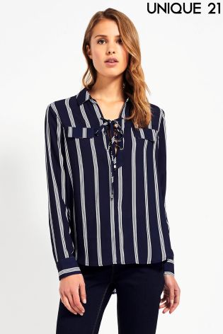 Unique 21 Lace Up Shirt